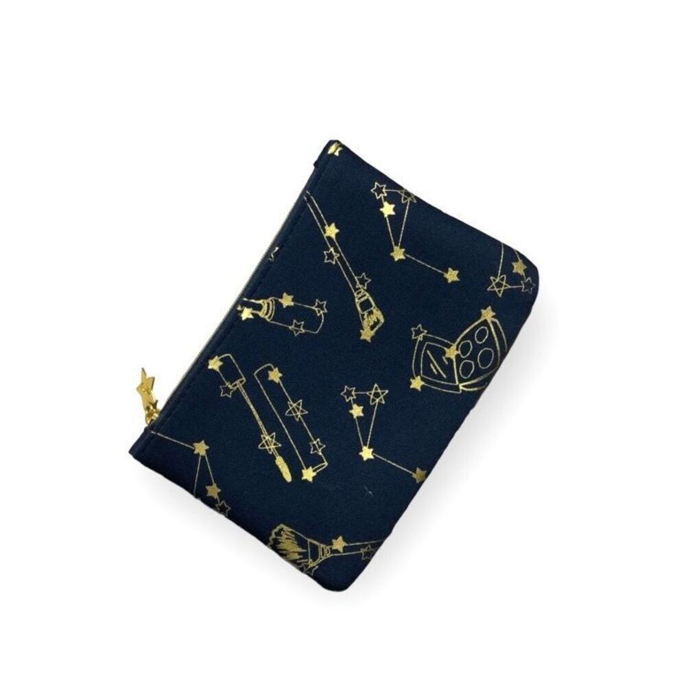 New Ipsy Glam Bag Metallic Gold Constellations Space Makeup Accessory Bag
